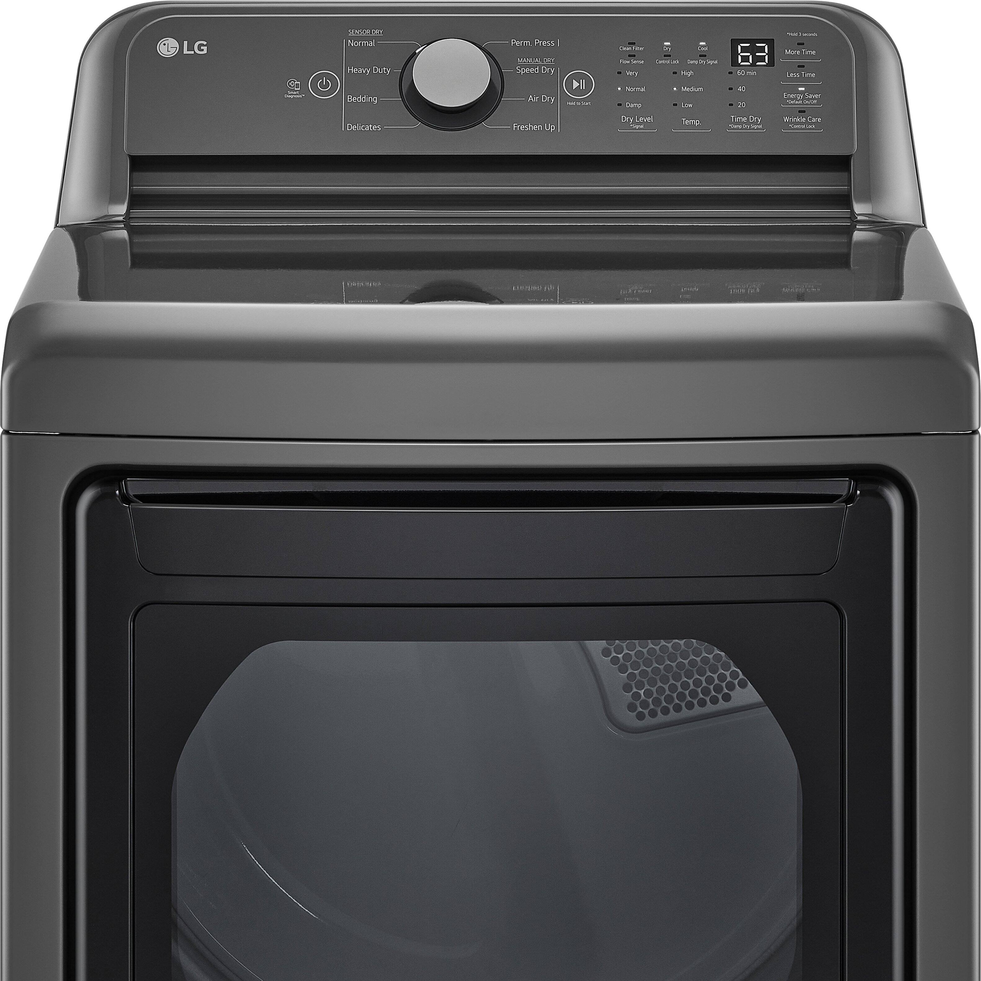 Alt View 6. LG - 7.3 Cu. Ft. Smart Gas Dryer with Sensor Dry - Middle Black.