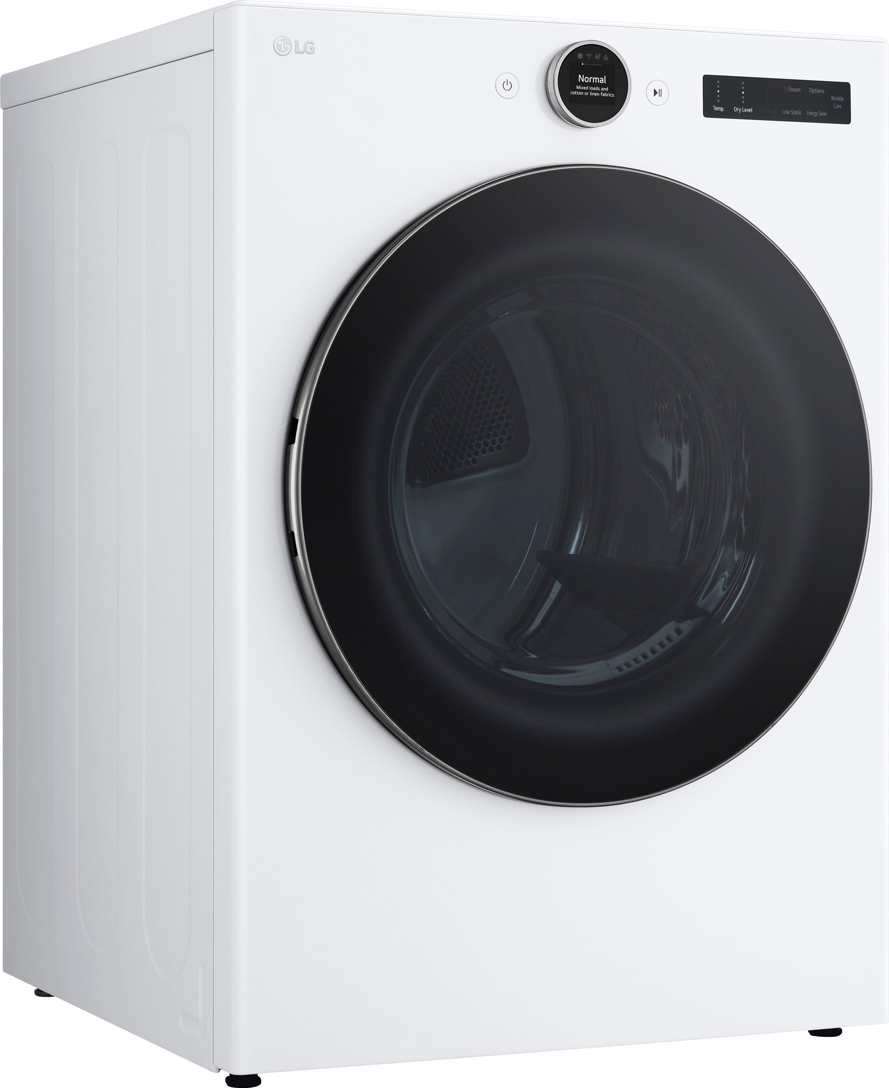 Alt View 1. LG - 7.4 Cu. Ft. Smart Gas Dryer with Steam and Sensor Dry - White.