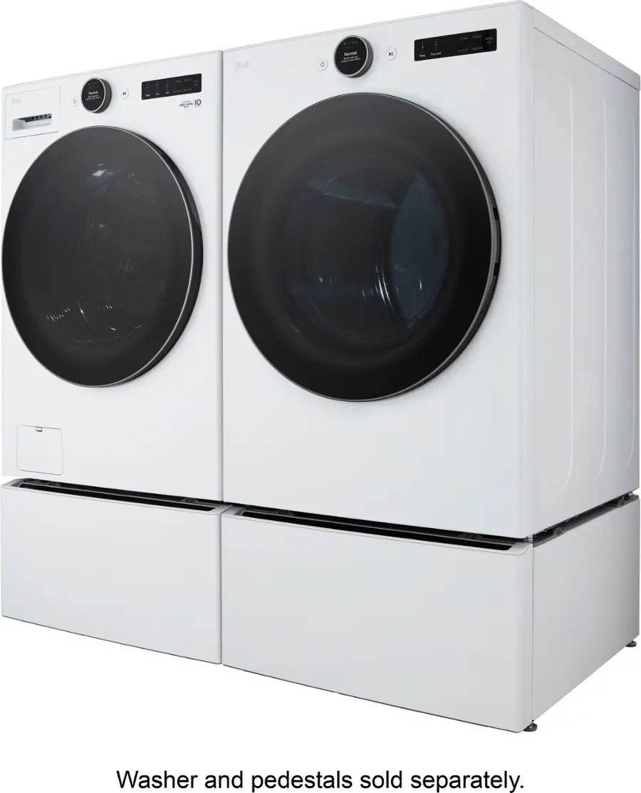 Alt View 30. LG - 7.4 Cu. Ft. Smart Gas Dryer with Steam and Sensor Dry - White.