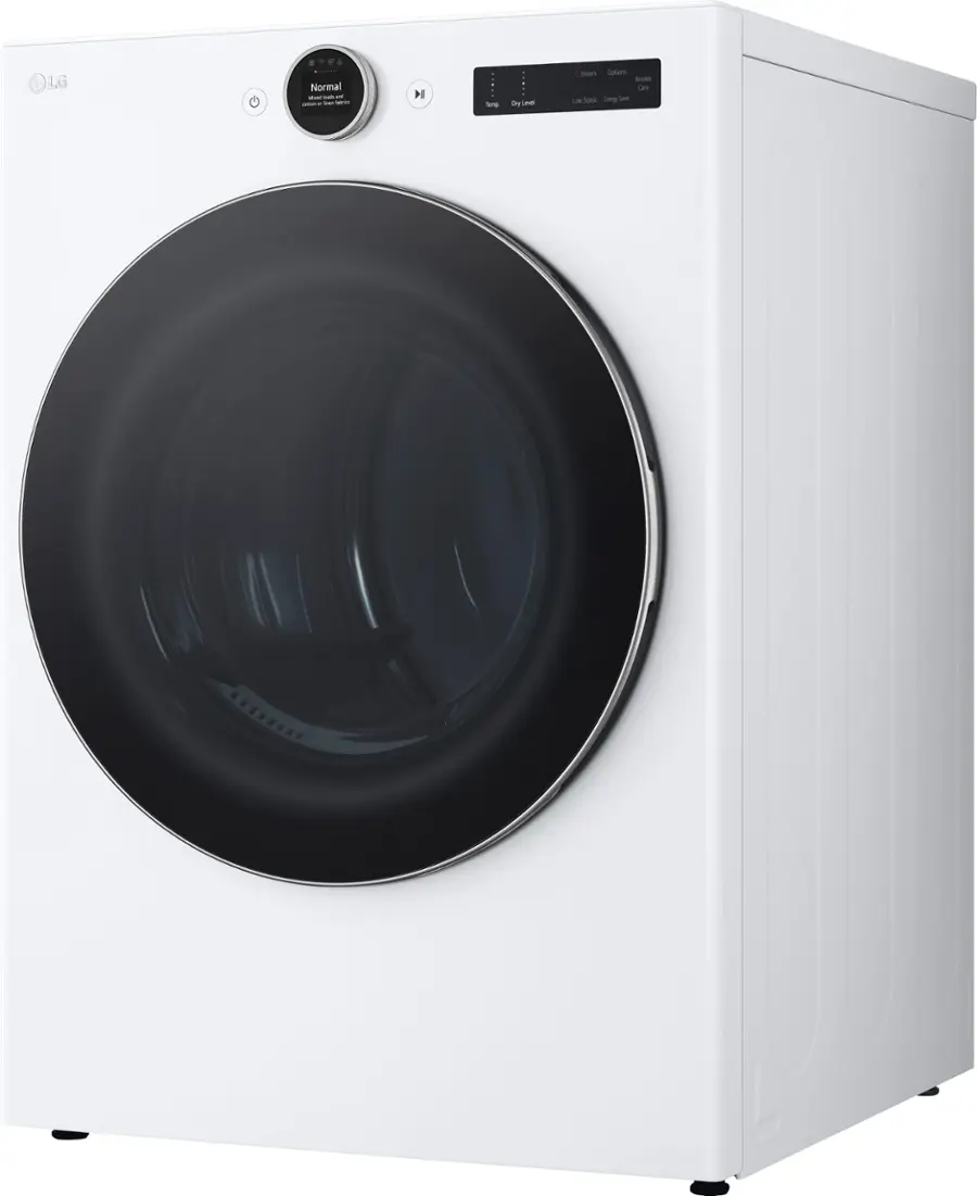 Alt View 2. LG - 7.4 Cu. Ft. Smart Gas Dryer with Steam and Sensor Dry - White.
