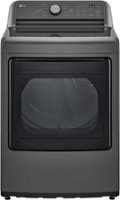 LG - 7.3 Cu. Ft. Electric Dryer with Sensor Dry - Middle Black - Front_Zoom