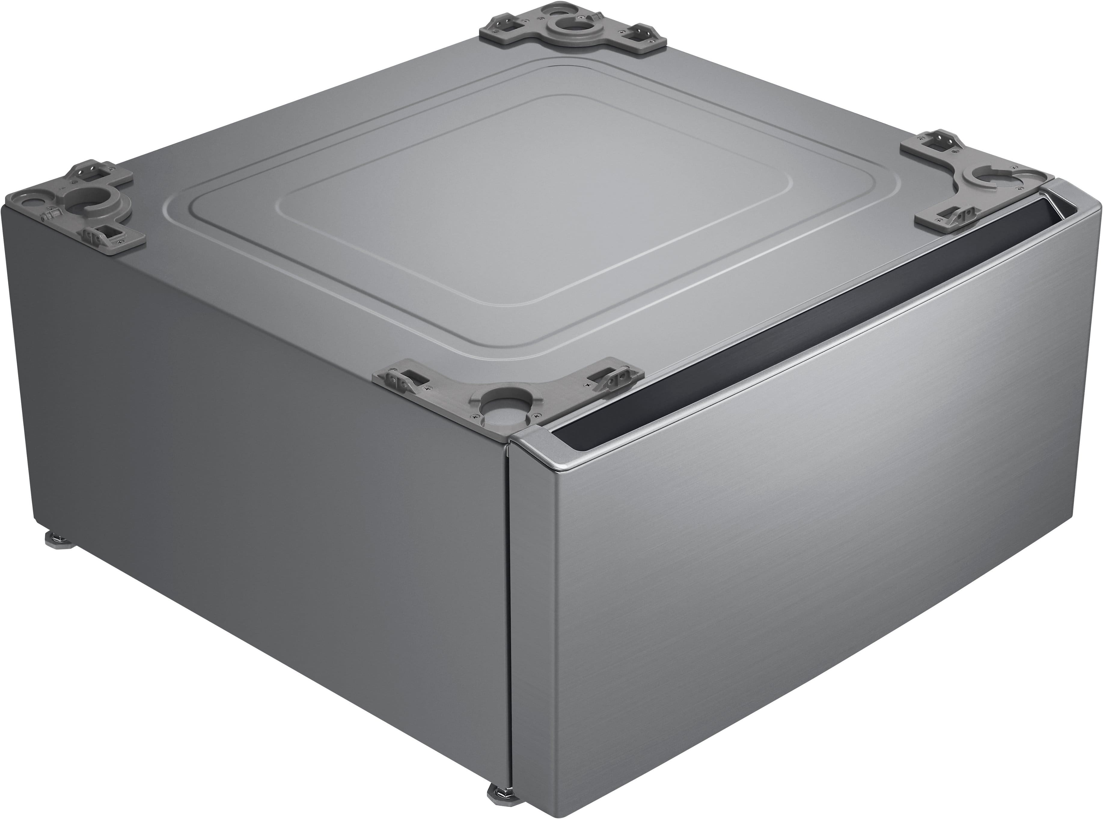 Angle. LG - 27" Laundry Pedestal with Storage Drawer - Graphite Steel.