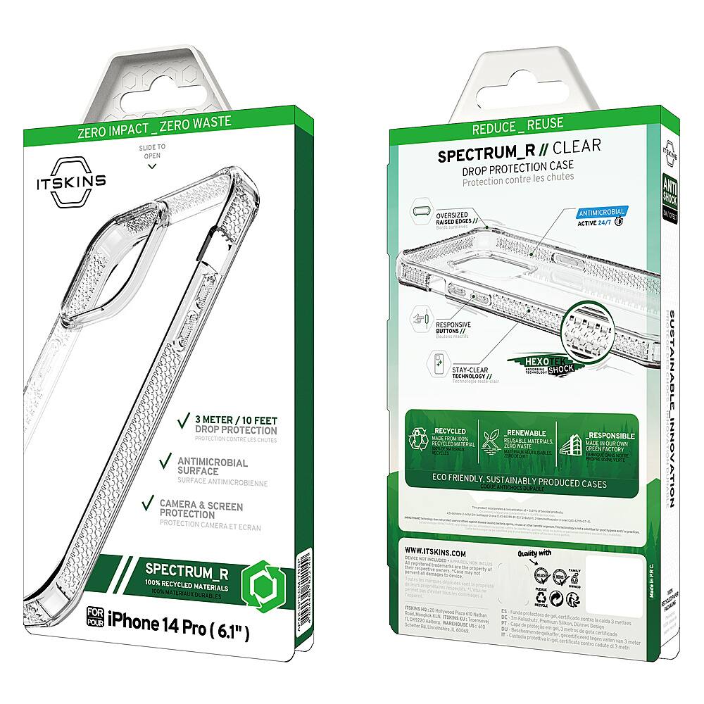 Alt View 3. Itskins - Spectrum R Clear Case for Apple iPhone 14 Pro - Clear.