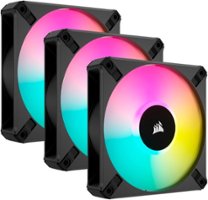 CORSAIR - AF120 RGB ELITE 120mm Computer Case Fan with AirGuide Technology (3-pack) - Black - Front_Zoom