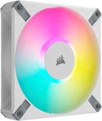 CORSAIR - AF120 RGB ELITE 120mm Fluid Dynamic Bearing Triple Fan Kit with AirGuide Technology - White - Front_Zoom