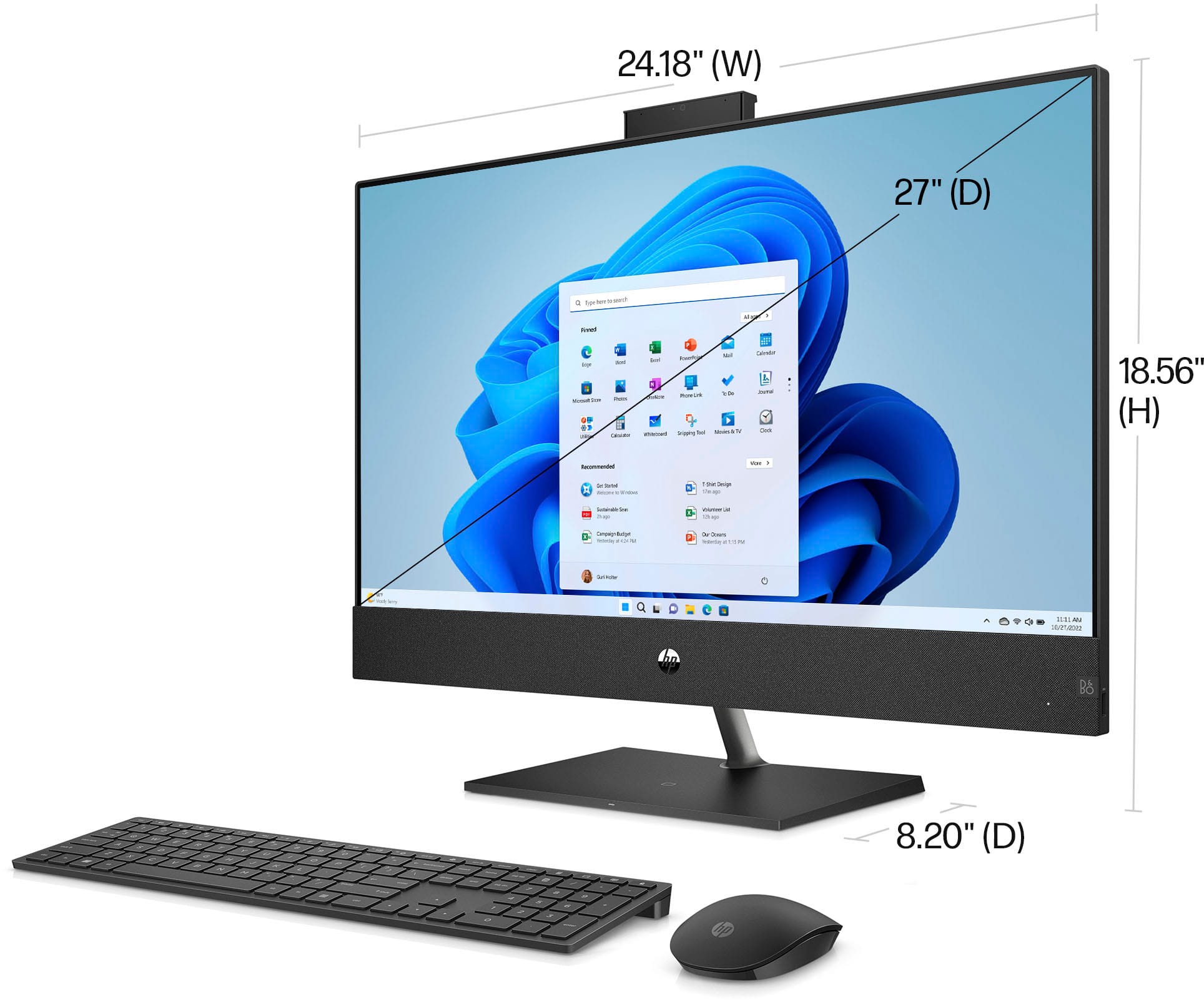 Alt View 4. HP - Pavilion 27" Full HD Touch-Screen All-in-One - Intel Core i7 - 16GB Memory - 1TB SSD - Sparkling Black.