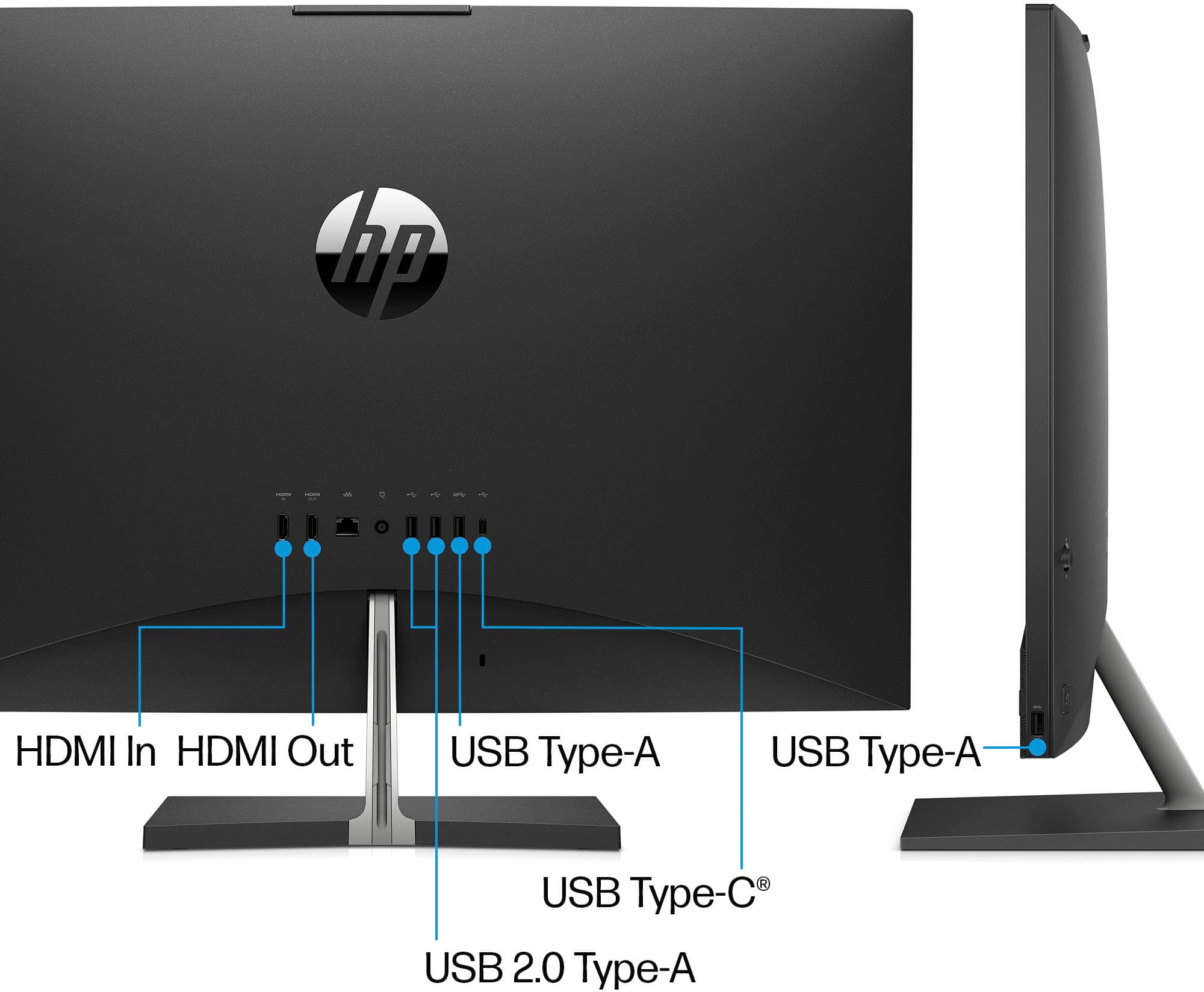 Alt View 5. HP - Pavilion 27" Full HD Touch-Screen All-in-One - Intel Core i7 - 16GB Memory - 1TB SSD - Sparkling Black.
