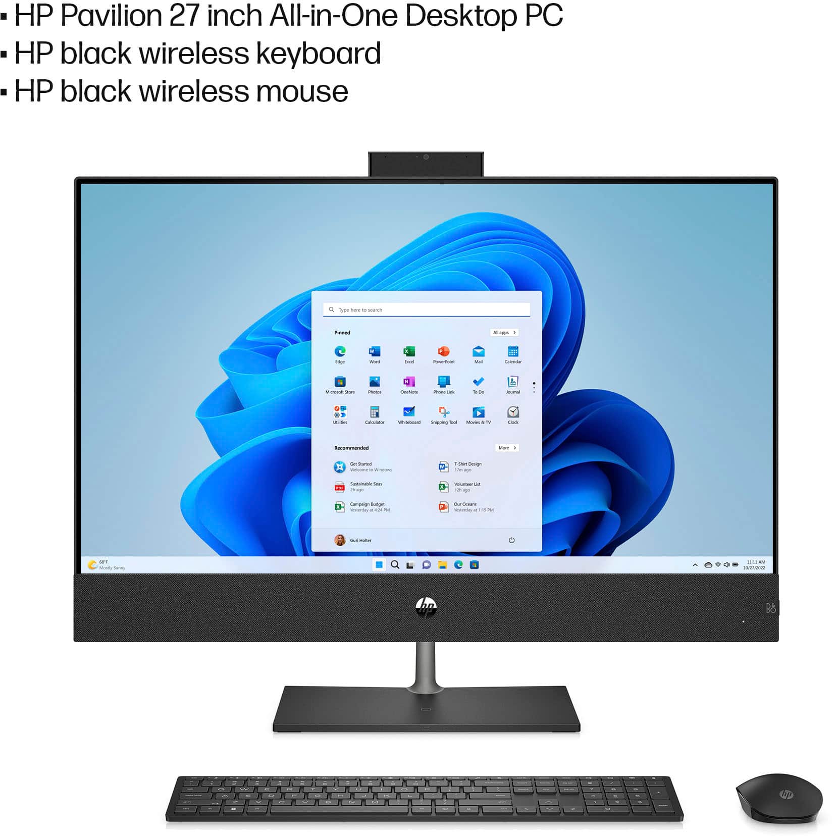 Alt View 6. HP - Pavilion 27" Full HD Touch-Screen All-in-One - Intel Core i7 - 16GB Memory - 1TB SSD - Sparkling Black.
