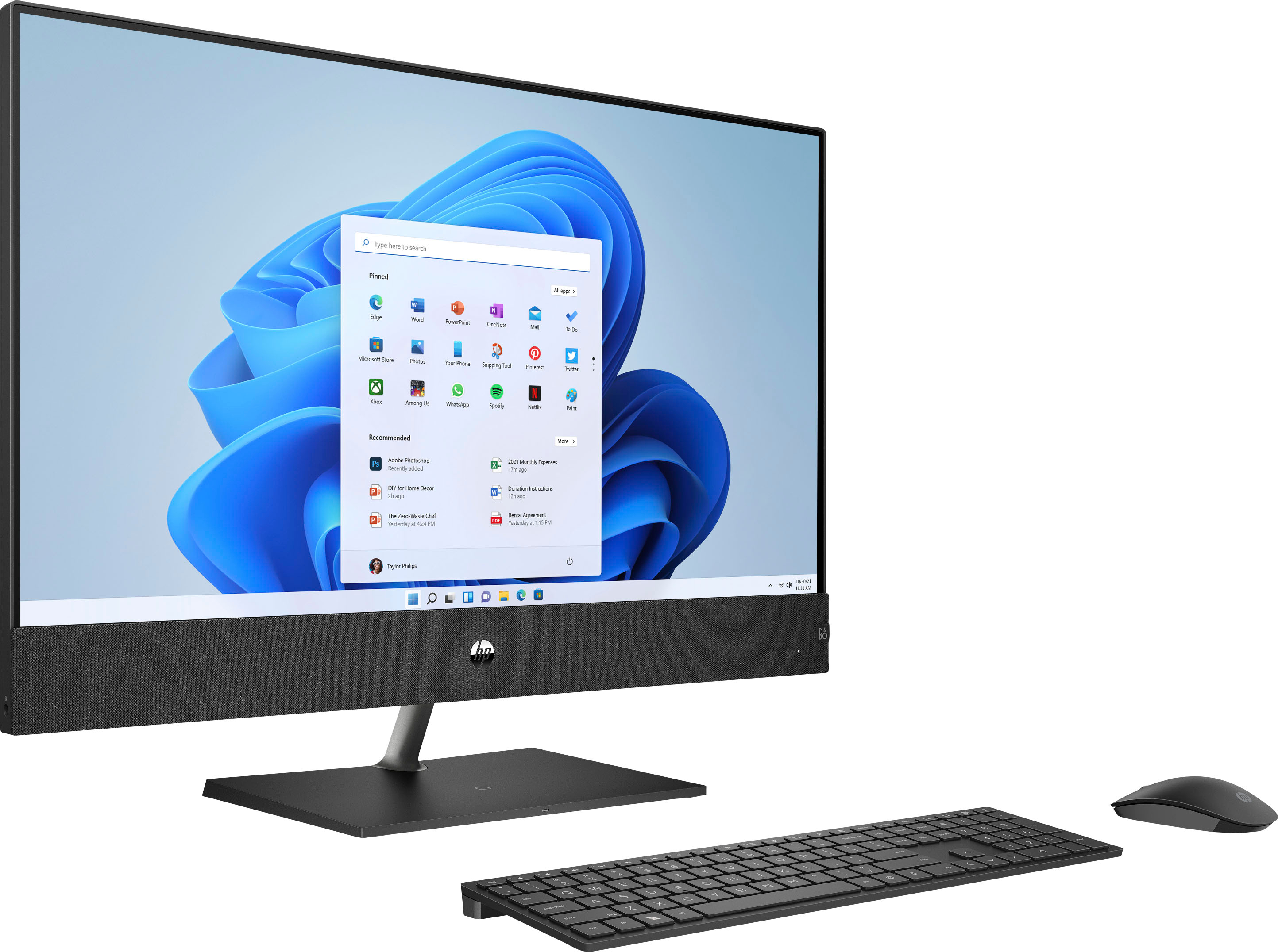 Left View: HP - Pavilion 27" Full HD Touch-Screen All-in-One - Intel Core i7 - 16GB Memory - 1TB SSD - Sparkling Black