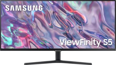 Samsung - 34” ViewFinity S5 Ultrawide QHD 100Hz AMD FreeSync Monitor with HDR10 (DisplayPort, HDMI) - Black - Front_Zoom