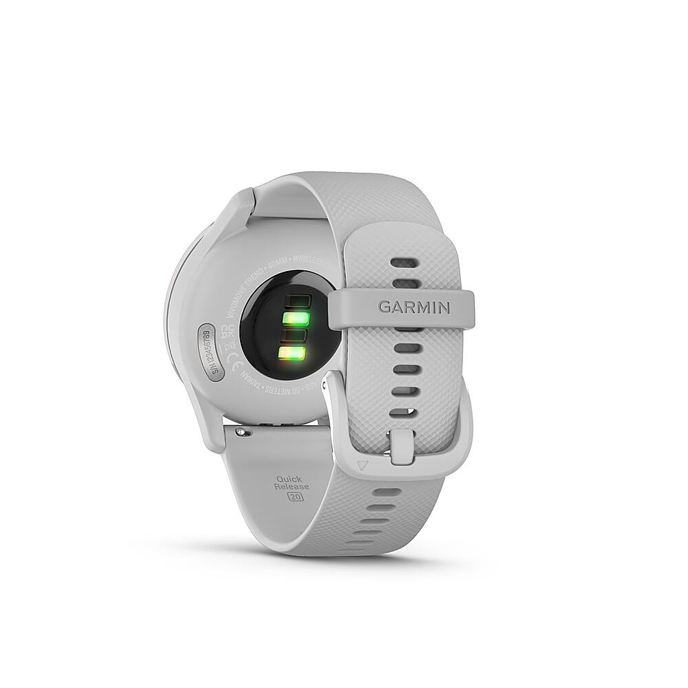 Back. Garmin - vívomove Trend Hybrid Smartwatch 40 mm Fiber-Reinforced Polymer - Silver Stainless Steel.