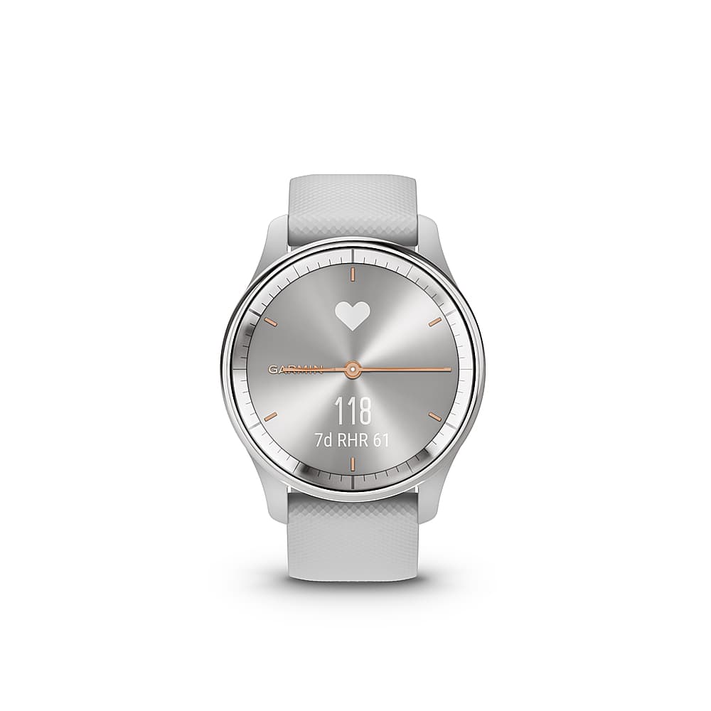 Alt View 3. Garmin - vívomove Trend Hybrid Smartwatch 40 mm Fiber-Reinforced Polymer - Silver Stainless Steel.