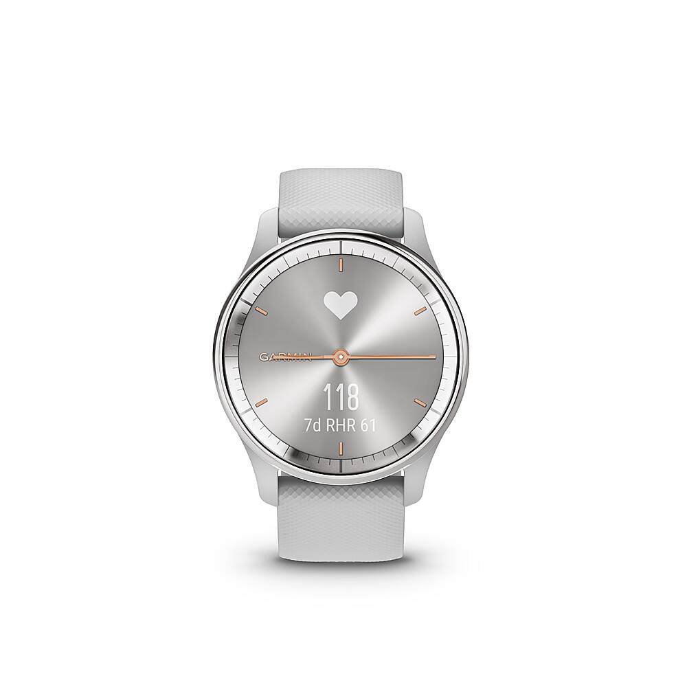 Alt View 3. Garmin - vívomove Trend Hybrid Smartwatch 40 mm Fiber-Reinforced Polymer - Silver Stainless Steel.
