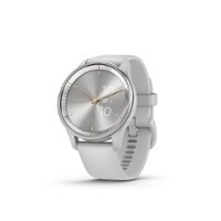 Garmin - vívomove Trend Hybrid Smartwatch 40 mm Fiber-Reinforced Polymer - Silver Stainless Steel - Front_Zoom