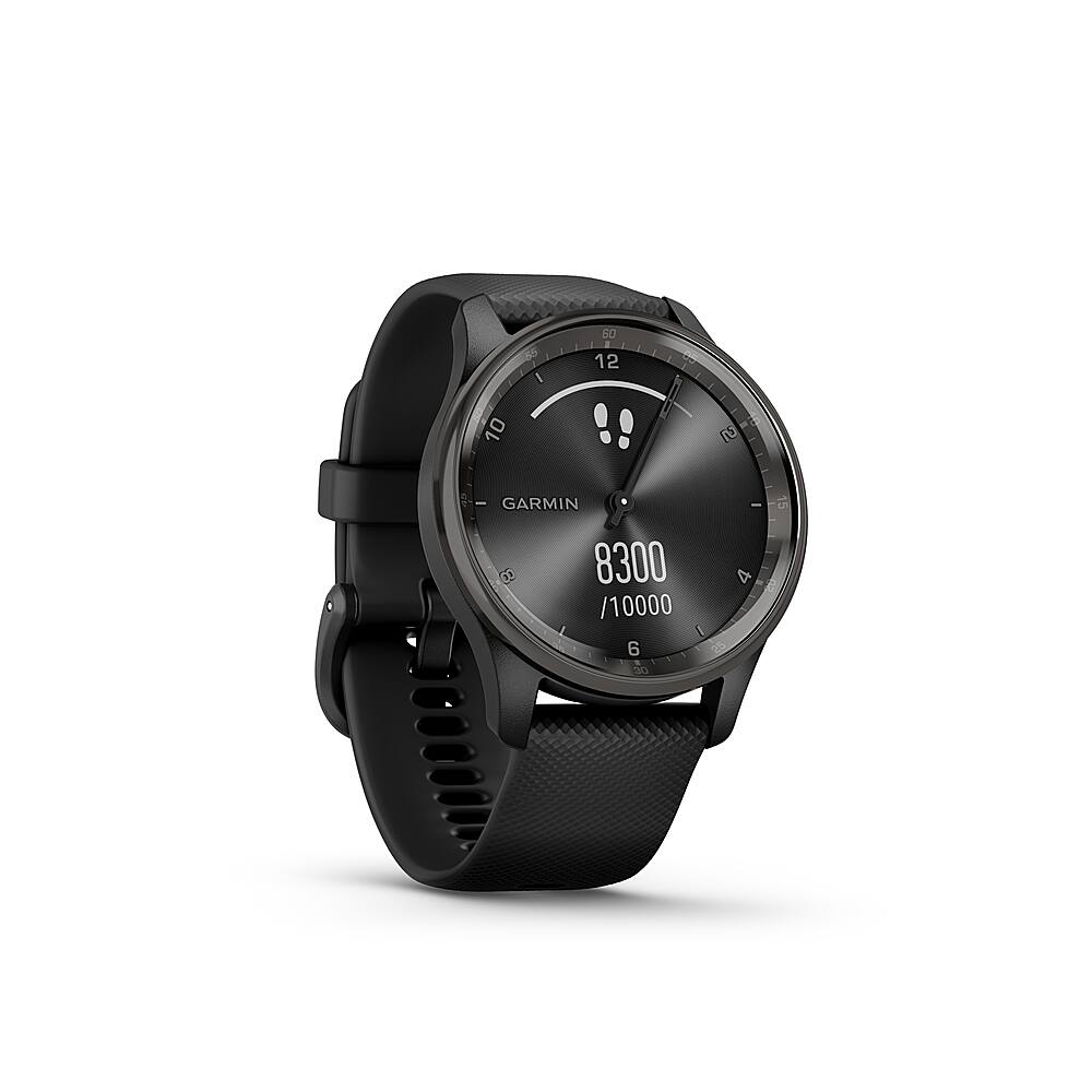 Angle. Garmin - vívomove Trend Hybrid Smartwatch 40 mm Fiber-Reinforced Polymer - Slate Stainless Steel.