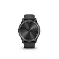 Garmin - vívomove Trend Hybrid Smartwatch 40 mm Fiber-Reinforced Polymer - Slate Stainless Steel with Black Band - Front_Zoom