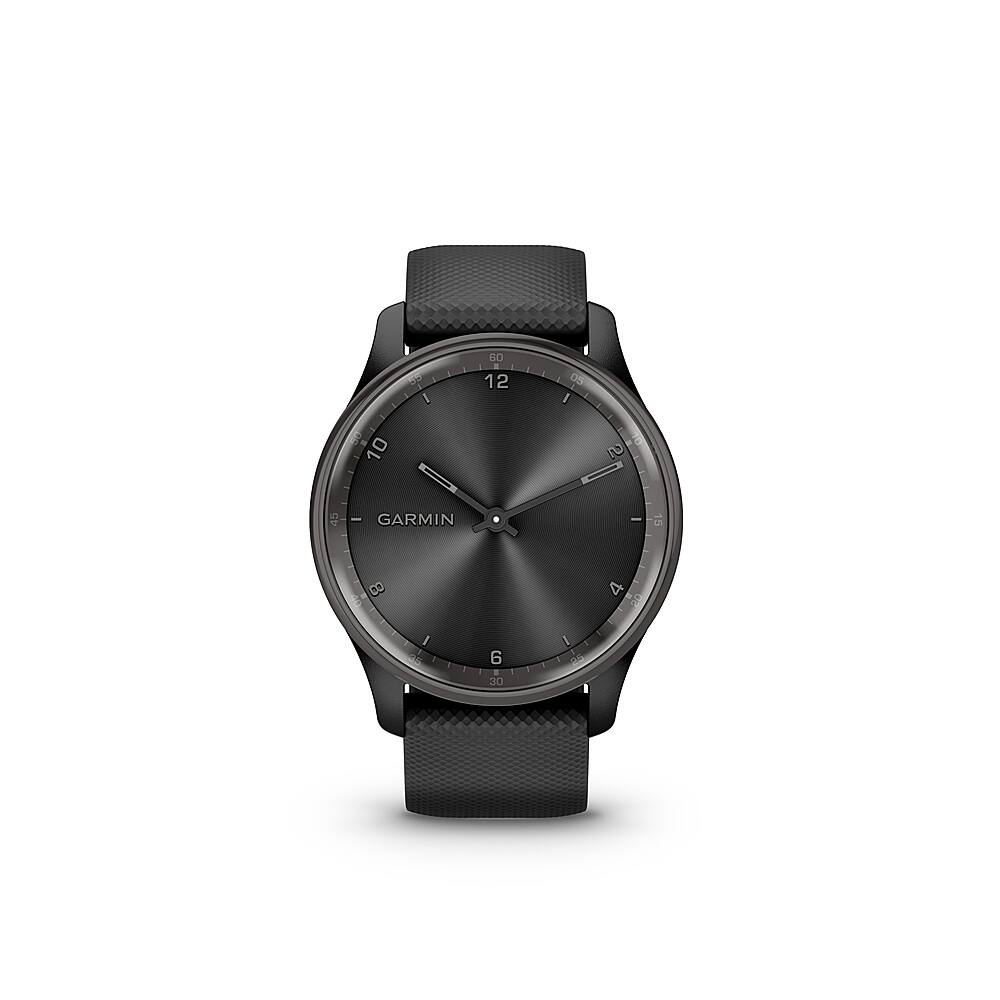 Left. Garmin - vívomove Trend Hybrid Smartwatch 40 mm Fiber-Reinforced Polymer - Slate Stainless Steel.