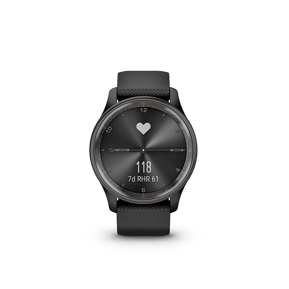Alt View 3. Garmin - vívomove Trend Hybrid Smartwatch 40 mm Fiber-Reinforced Polymer - Slate Stainless Steel.