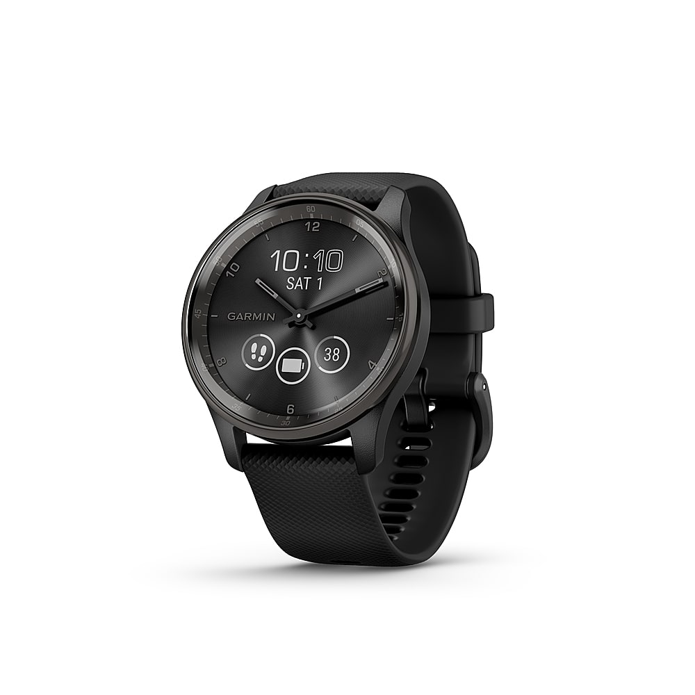 Garmin - vívomove Trend Hybrid Smartwatch 40 mm Fiber-Reinforced Polymer - Slate Stainless Steel - (2023) - Front_Zoom