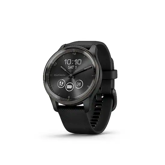 Garmin vivomove Trend Hybrid Smartwatch 40 mm Fiber Reinforced Polymer Slate Stainless Steel 010 02665 00 Best Buy