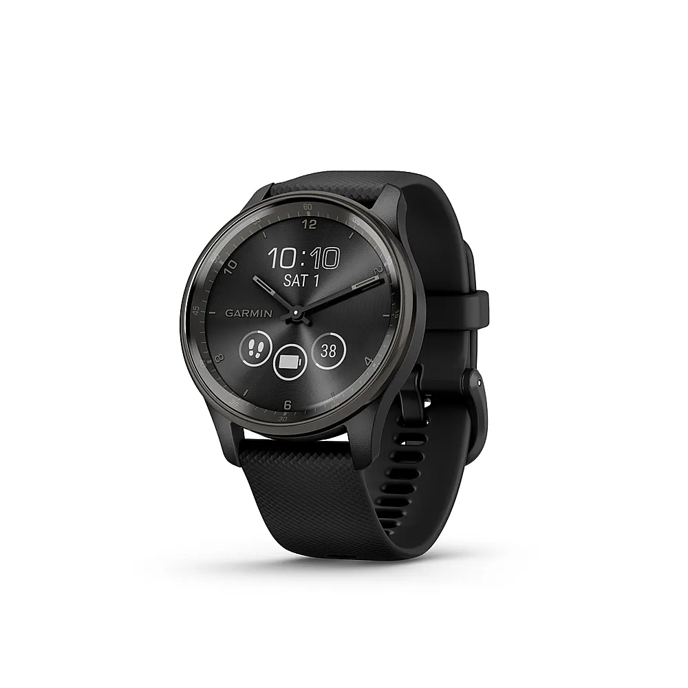 Garmin - vívomove Trend Hybrid Smartwatch 40 mm Fiber-Reinforced Polymer - Slate Stainless Steel - (2023)