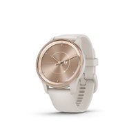 Garmin - vívomove Trend Hybrid Smartwatch 40 mm Fiber-Reinforced Polymer - Peach Gold Stainless Steel with Ivory Band - Front_Zoom