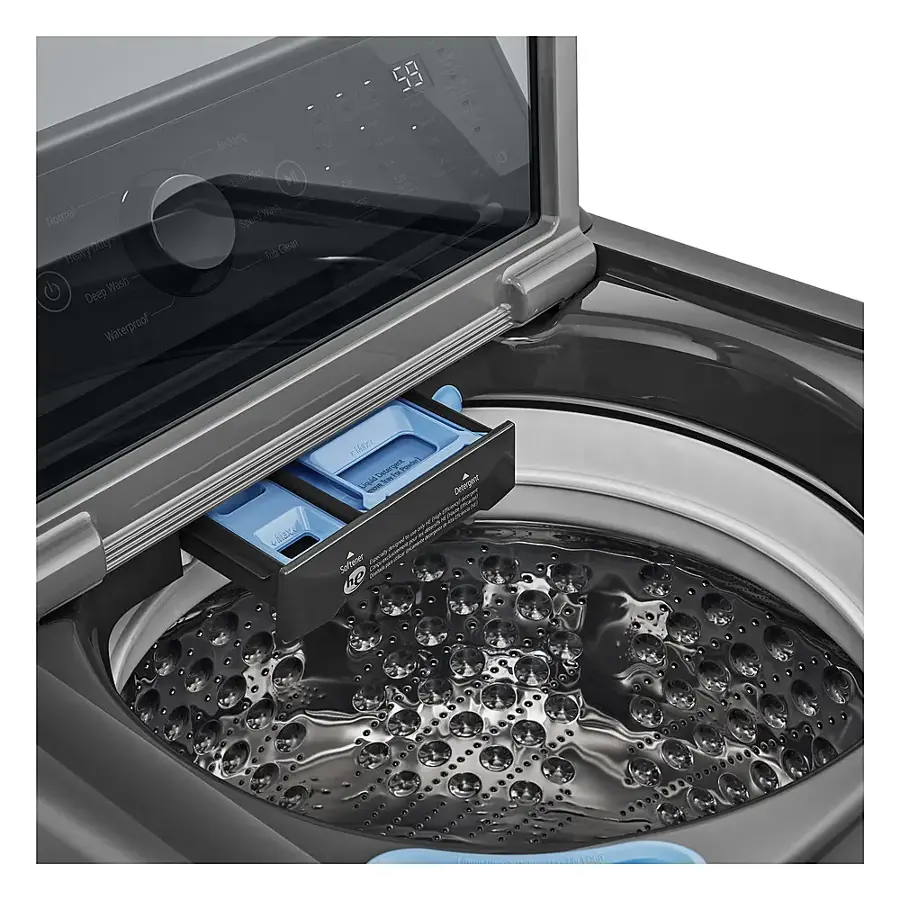 Alt View 18. LG - 5.0 Cu. Ft. High-Efficiency Top Load Washer with 6Motion Technology - Middle Black.