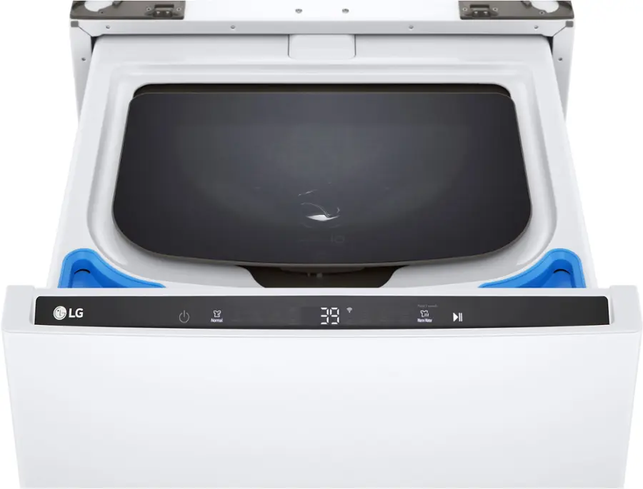Alt View 17. LG - SideKick 1.0 Cu. Ft. High-Efficiency Smart Top Load Pedestal Washer - White.