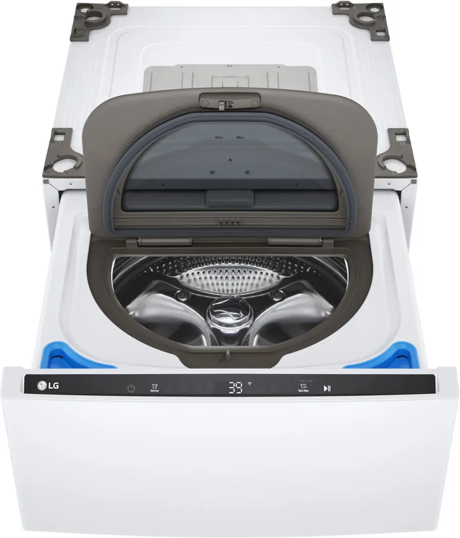 Alt View 2. LG - SideKick 1.0 Cu. Ft. High-Efficiency Smart Top Load Pedestal Washer - White.