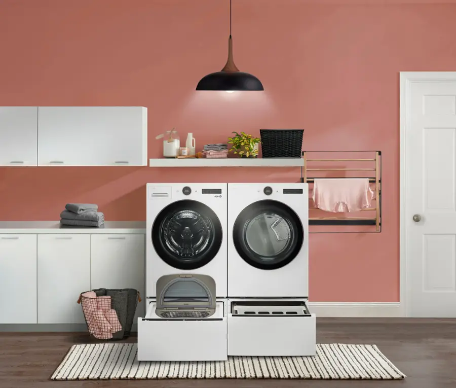 Alt View 25. LG - SideKick 1.0 Cu. Ft. High-Efficiency Smart Top Load Pedestal Washer - White.