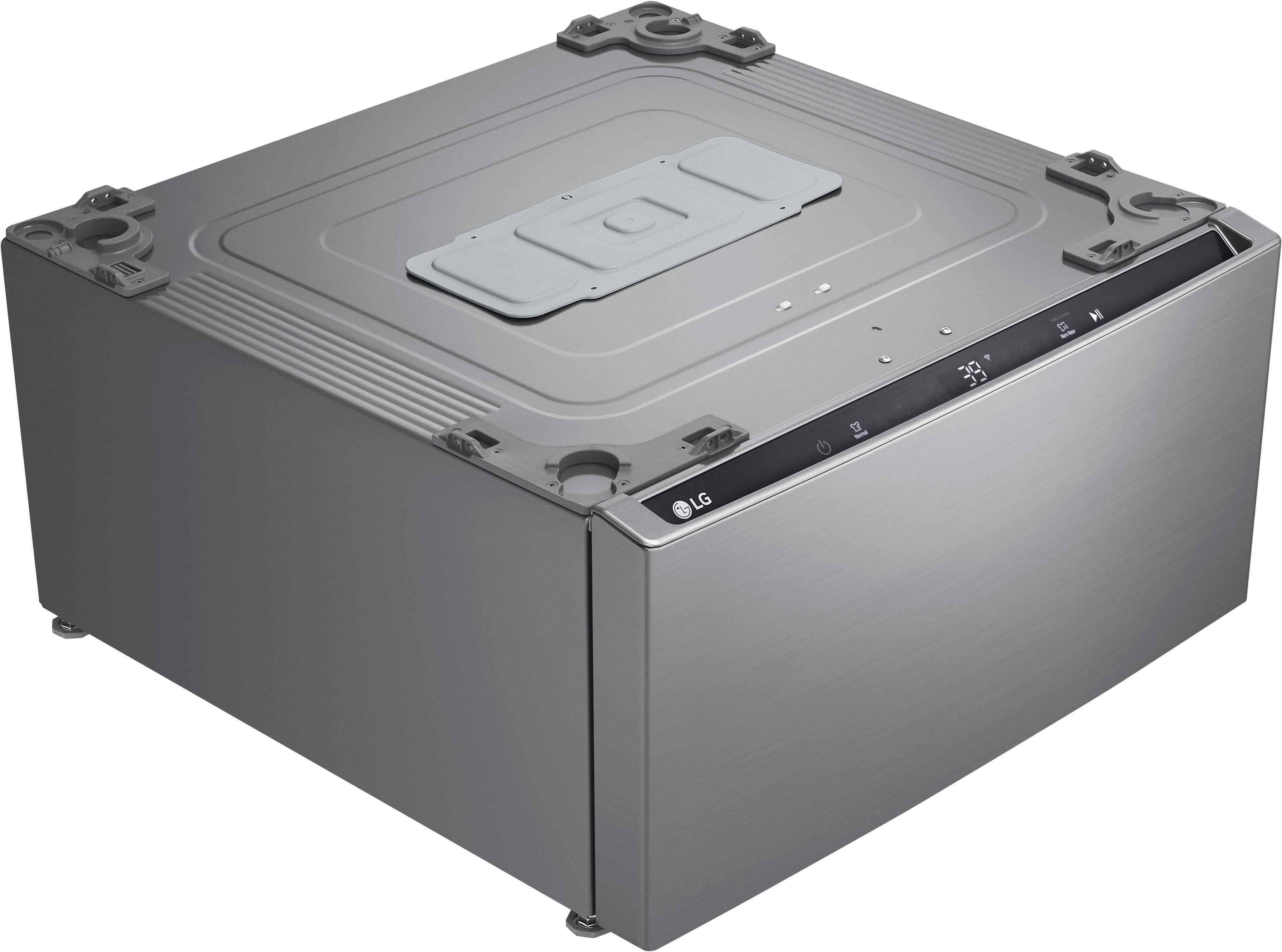 Angle. LG - SideKick 1.0 Cu. Ft. High-Efficiency Smart Top Load Pedestal Washer - Graphite Steel.