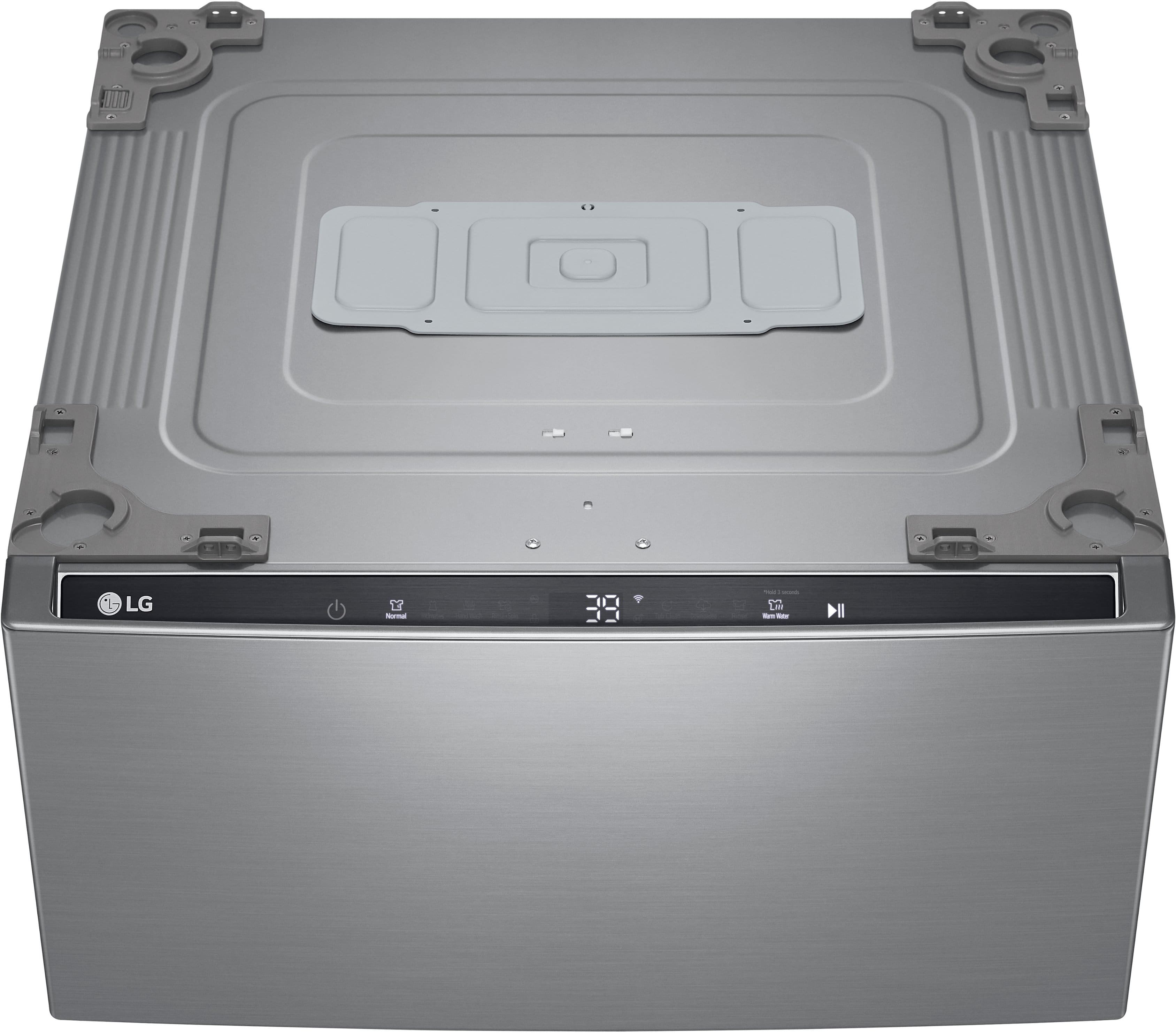 LG - SideKick 1.0 Cu. Ft. High-Efficiency Smart Top Load Pedestal Washer - Graphite Steel