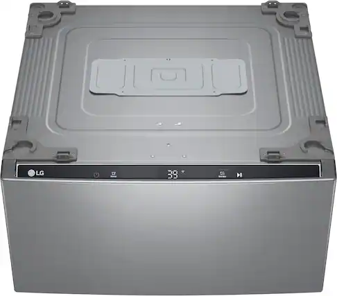 Front. LG - SideKick 1.0 Cu. Ft. High-Efficiency Smart Top Load Pedestal Washer - Graphite Steel.