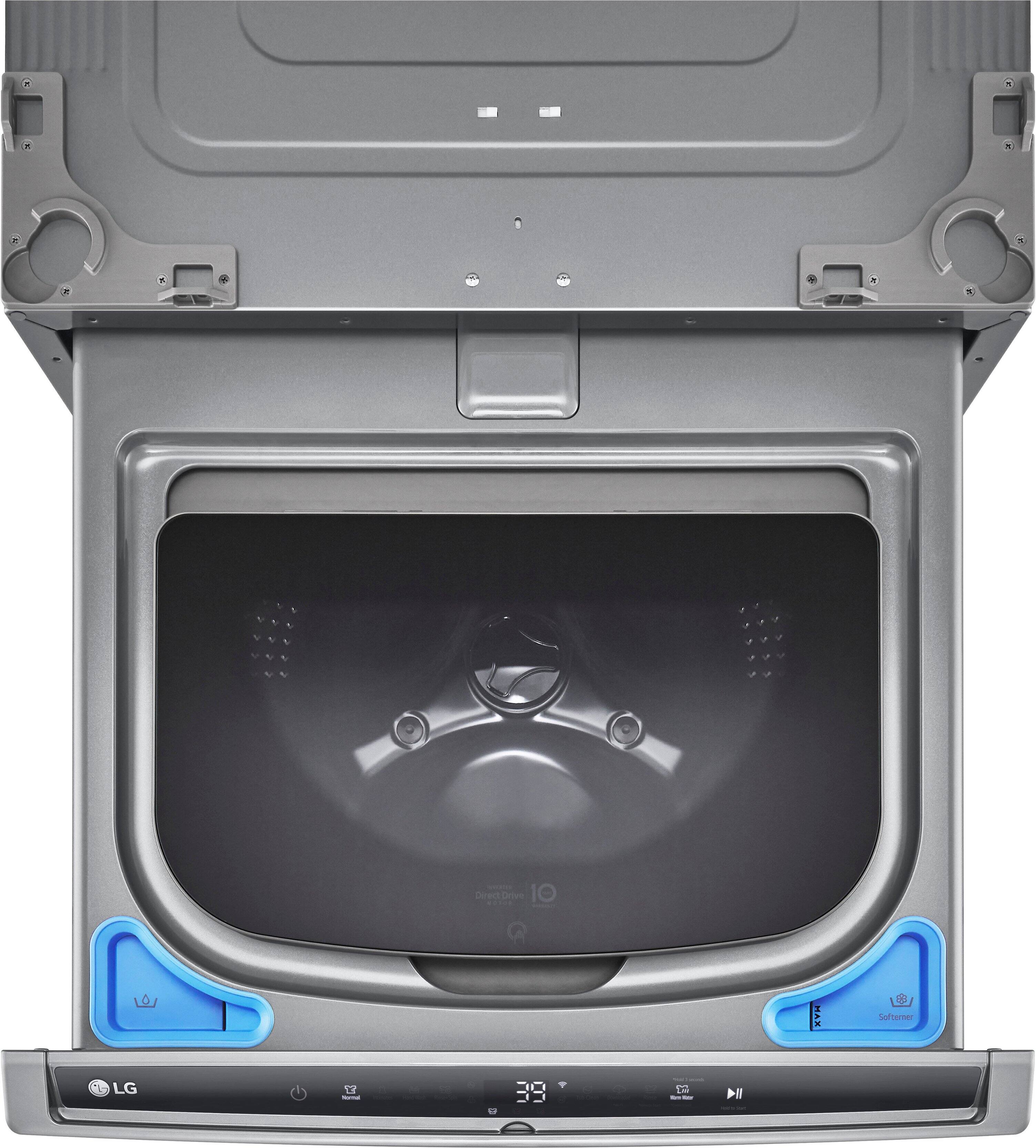 Alt View 12. LG - SideKick 1.0 Cu. Ft. High-Efficiency Smart Top Load Pedestal Washer - Graphite Steel.
