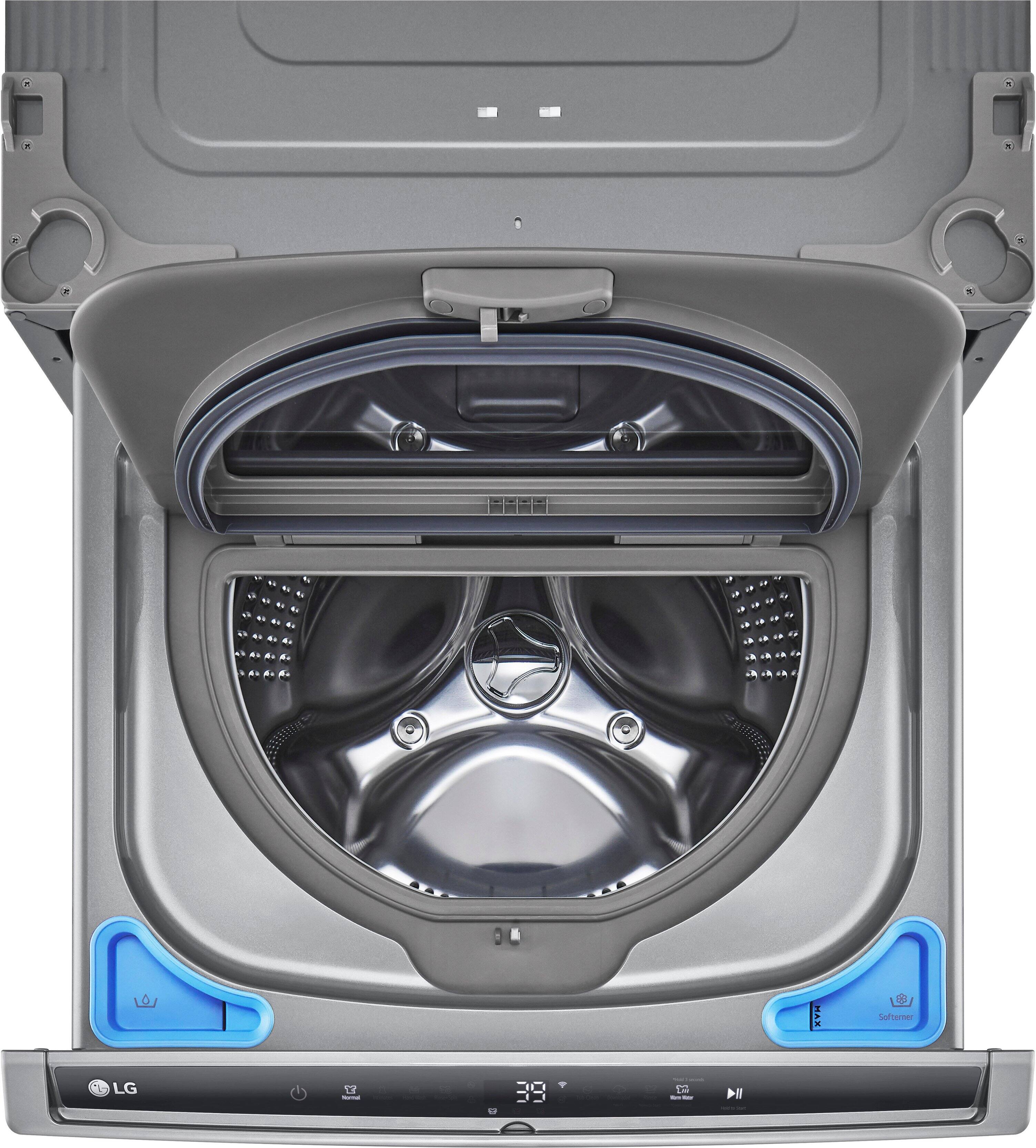 Alt View 13. LG - SideKick 1.0 Cu. Ft. High-Efficiency Smart Top Load Pedestal Washer - Graphite Steel.
