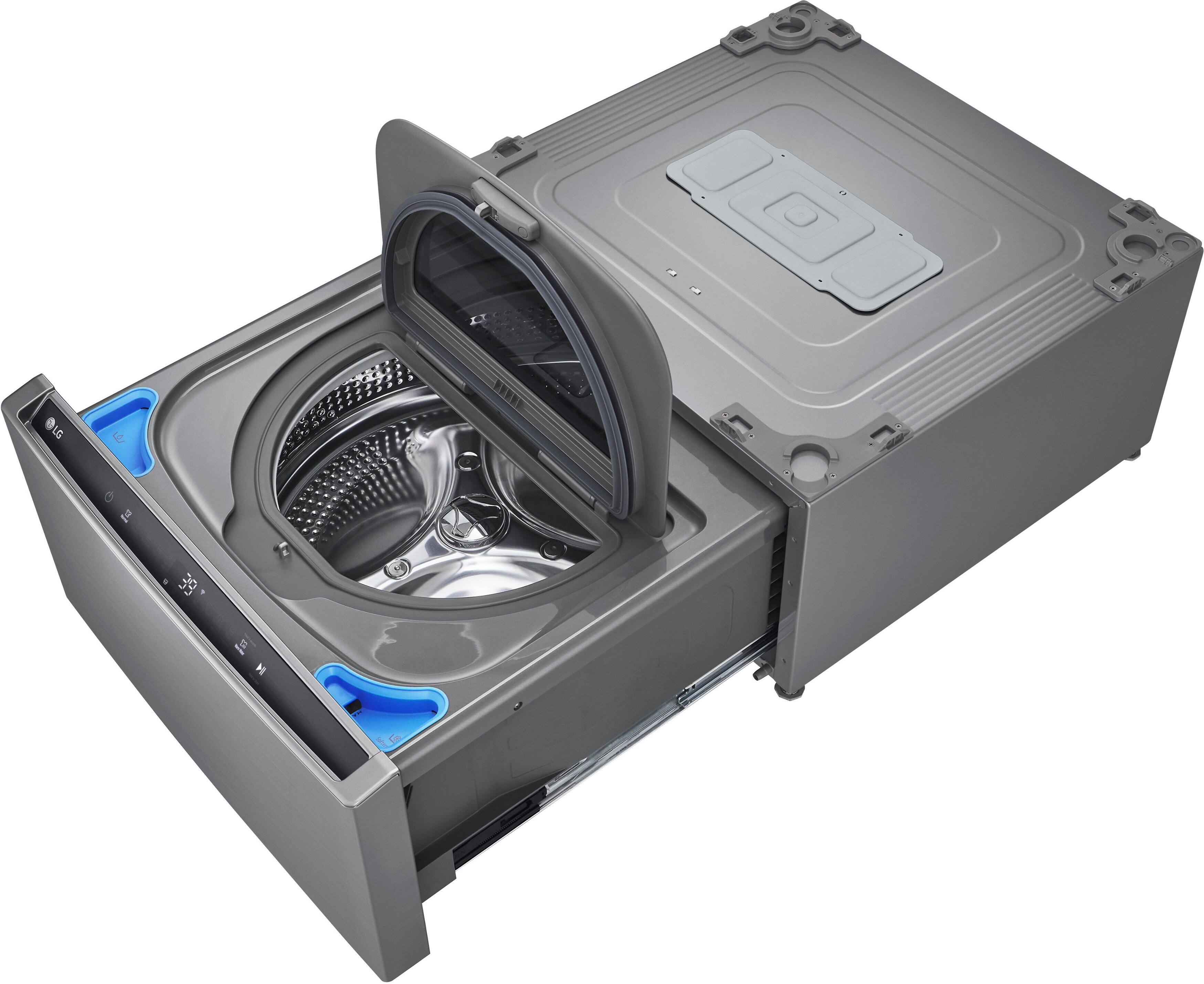 Alt View 16. LG - SideKick 1.0 Cu. Ft. High-Efficiency Smart Top Load Pedestal Washer - Graphite Steel.