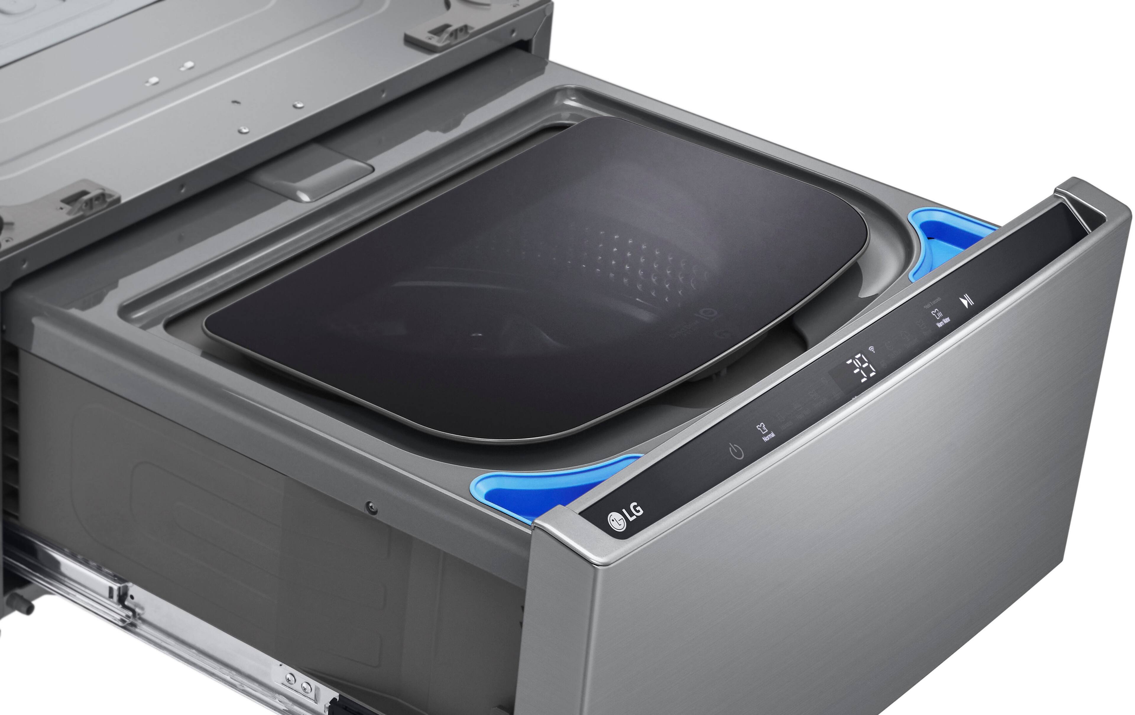 Alt View 18. LG - SideKick 1.0 Cu. Ft. High-Efficiency Smart Top Load Pedestal Washer - Graphite Steel.