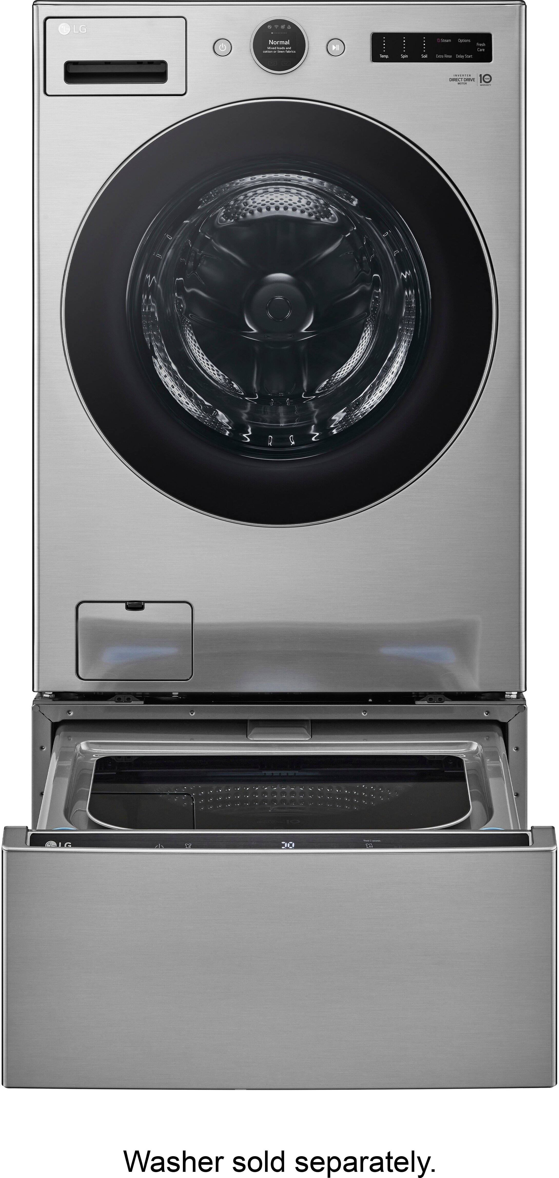 Alt View 19. LG - SideKick 1.0 Cu. Ft. High-Efficiency Smart Top Load Pedestal Washer - Graphite Steel.
