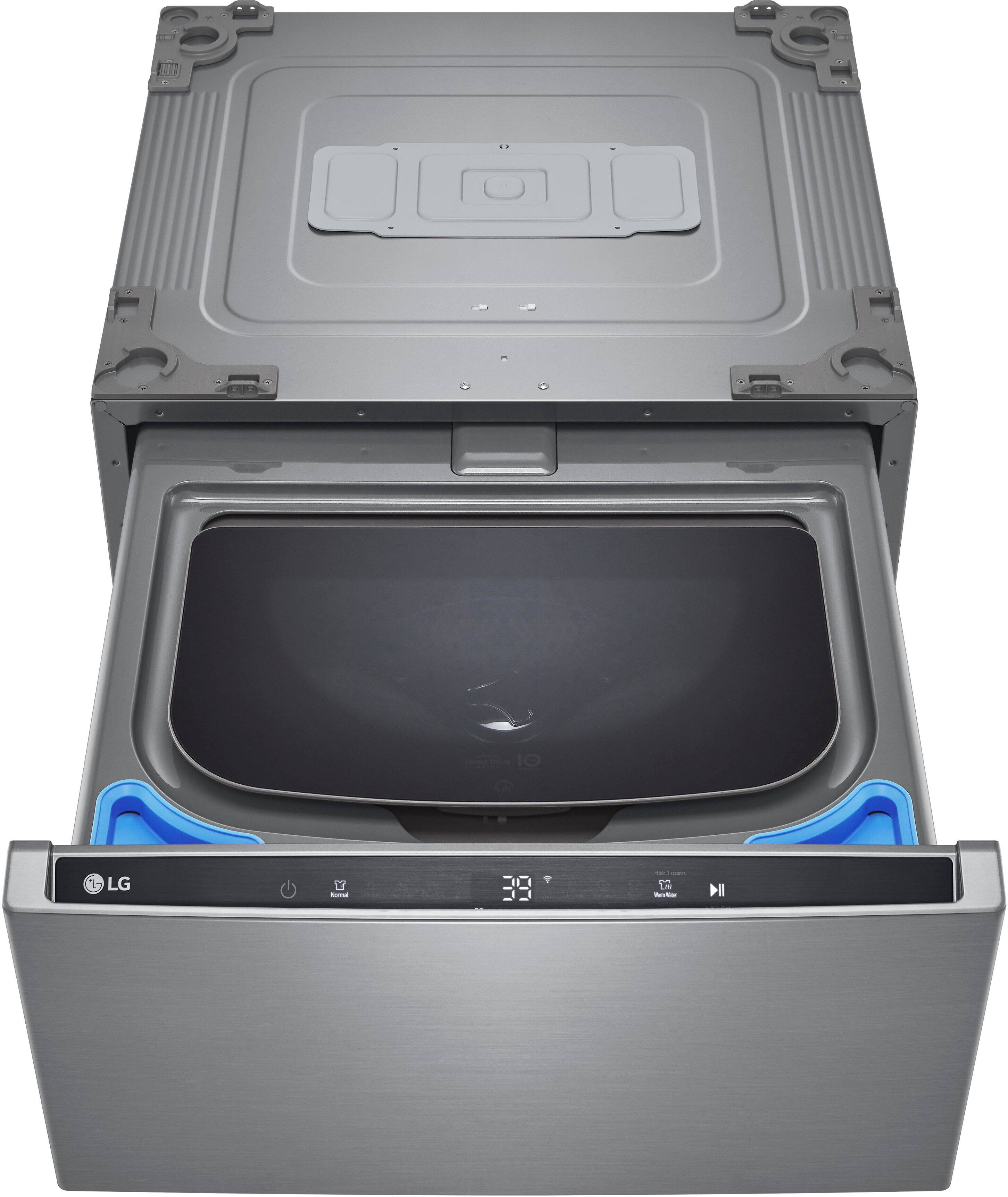 Alt View 2. LG - SideKick 1.0 Cu. Ft. High-Efficiency Smart Top Load Pedestal Washer - Graphite Steel.