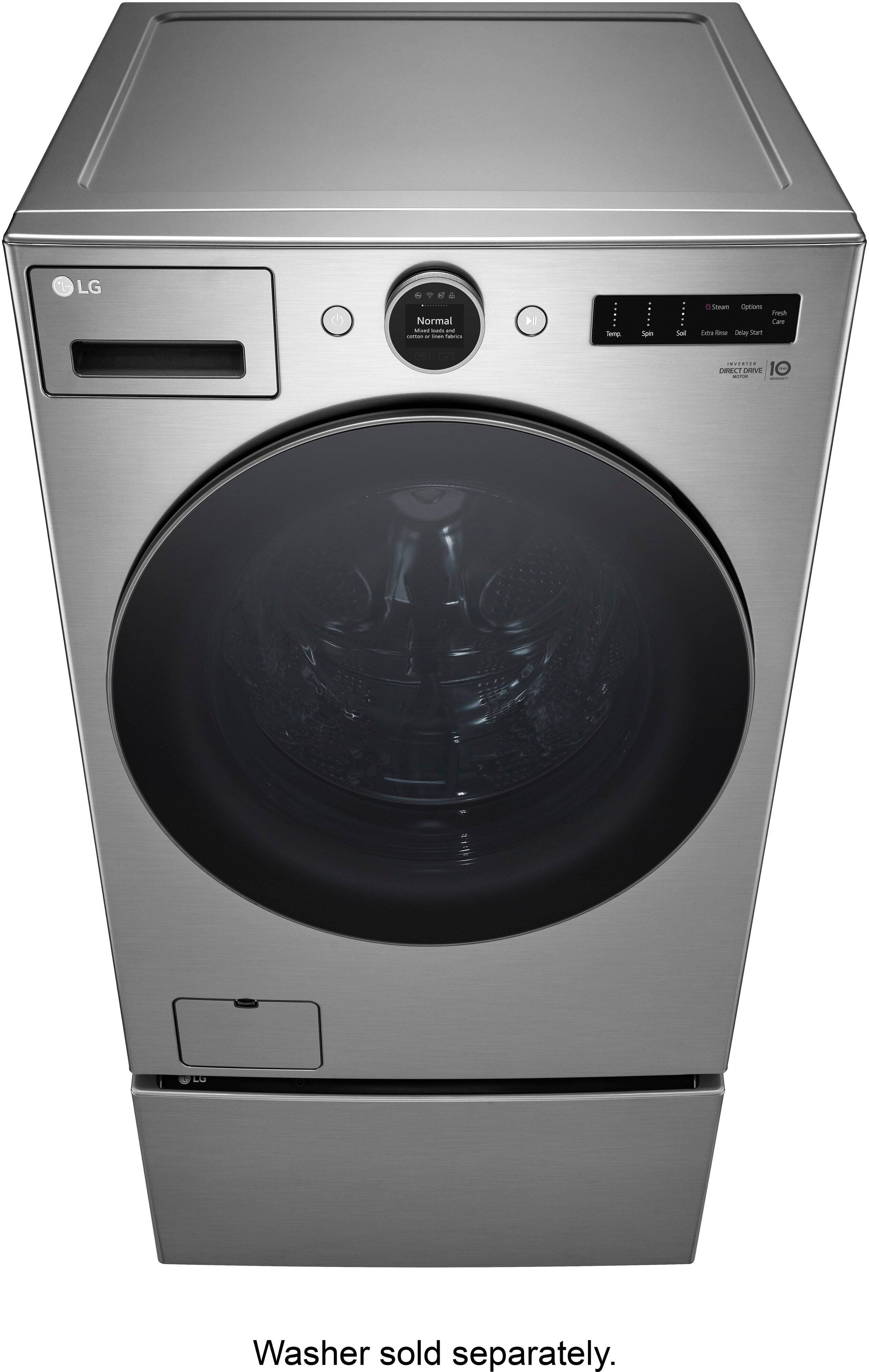 Alt View 21. LG - SideKick 1.0 Cu. Ft. High-Efficiency Smart Top Load Pedestal Washer - Graphite Steel.