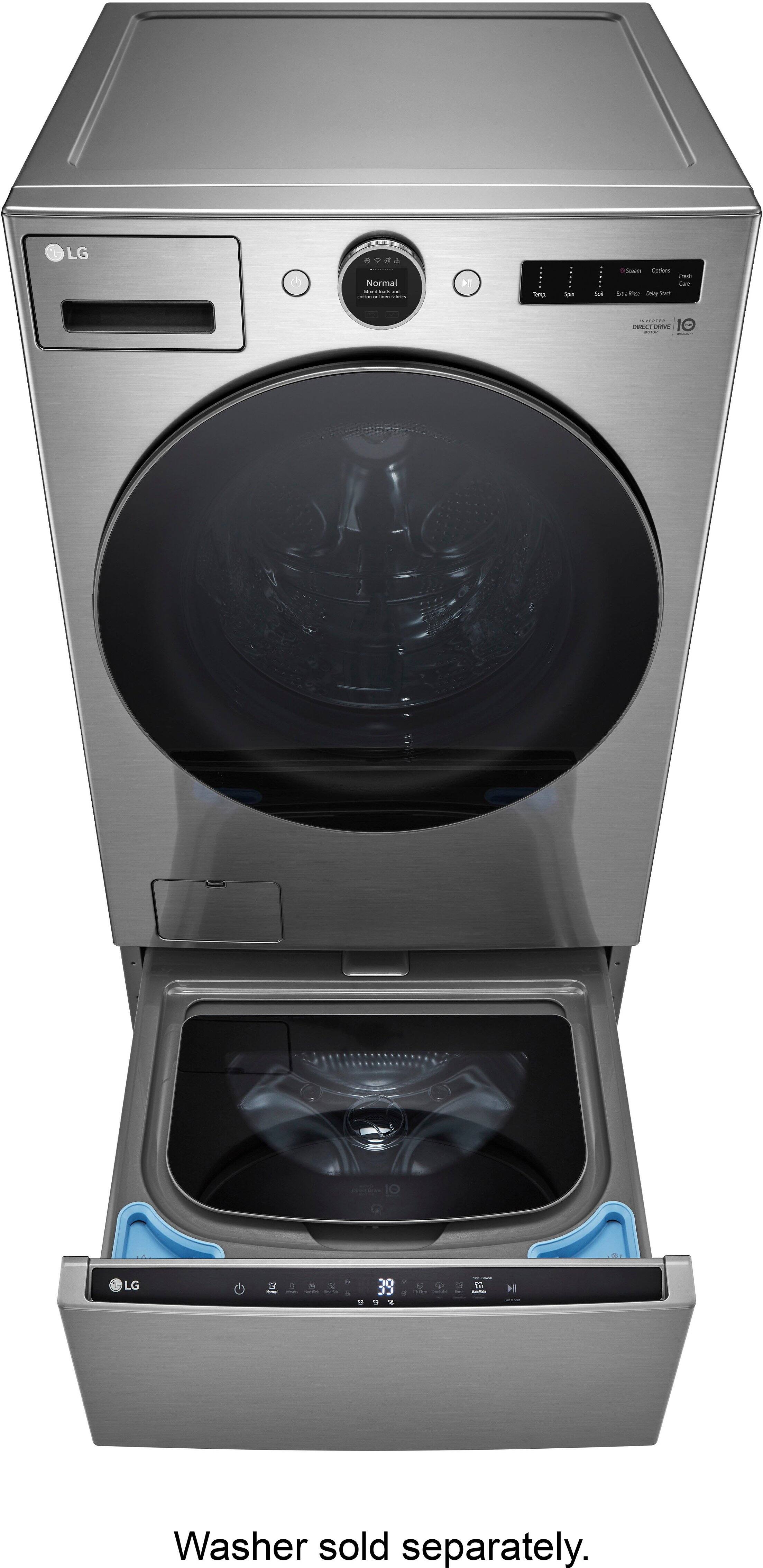 Alt View 22. LG - SideKick 1.0 Cu. Ft. High-Efficiency Smart Top Load Pedestal Washer - Graphite Steel.