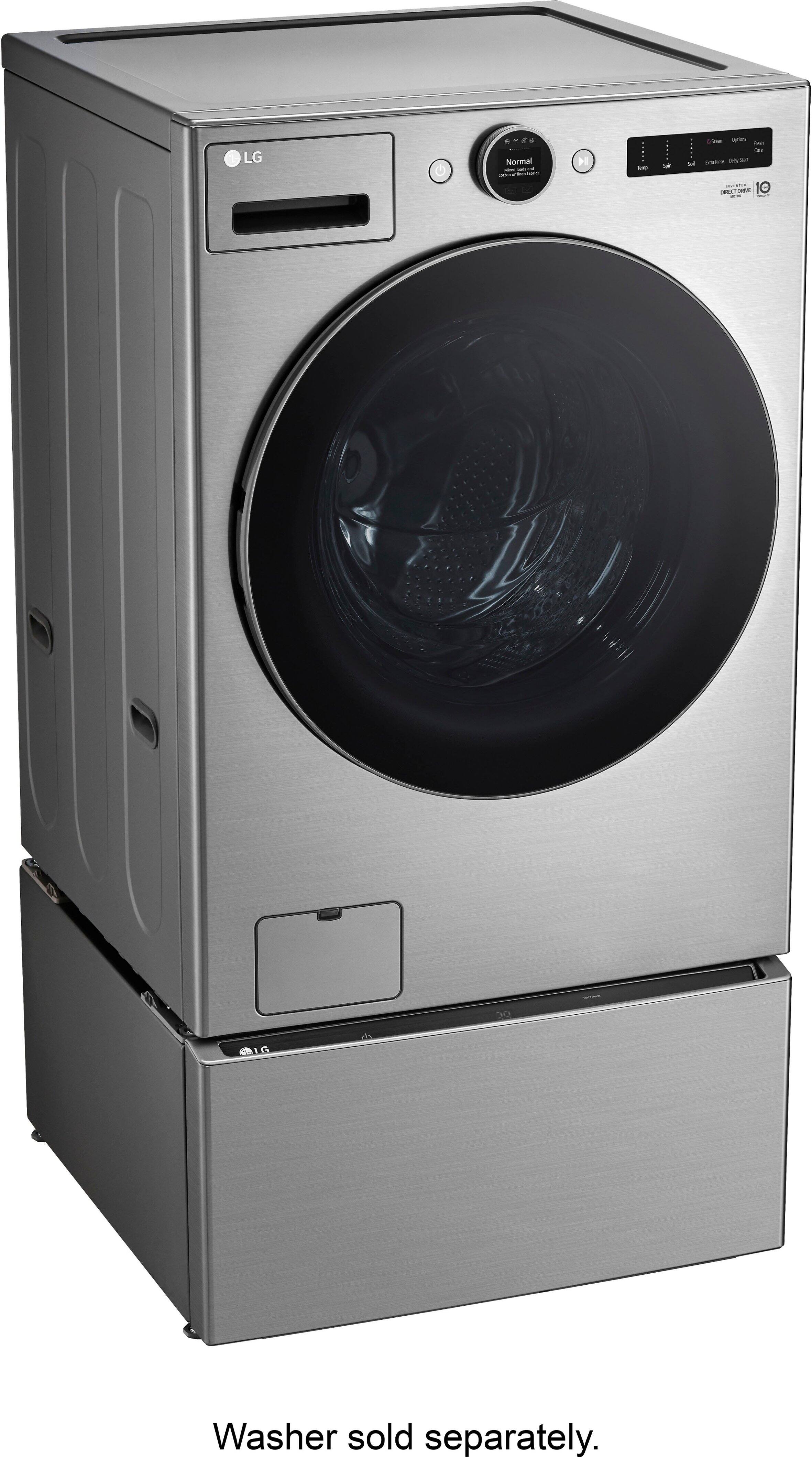 Alt View 24. LG - SideKick 1.0 Cu. Ft. High-Efficiency Smart Top Load Pedestal Washer - Graphite Steel.