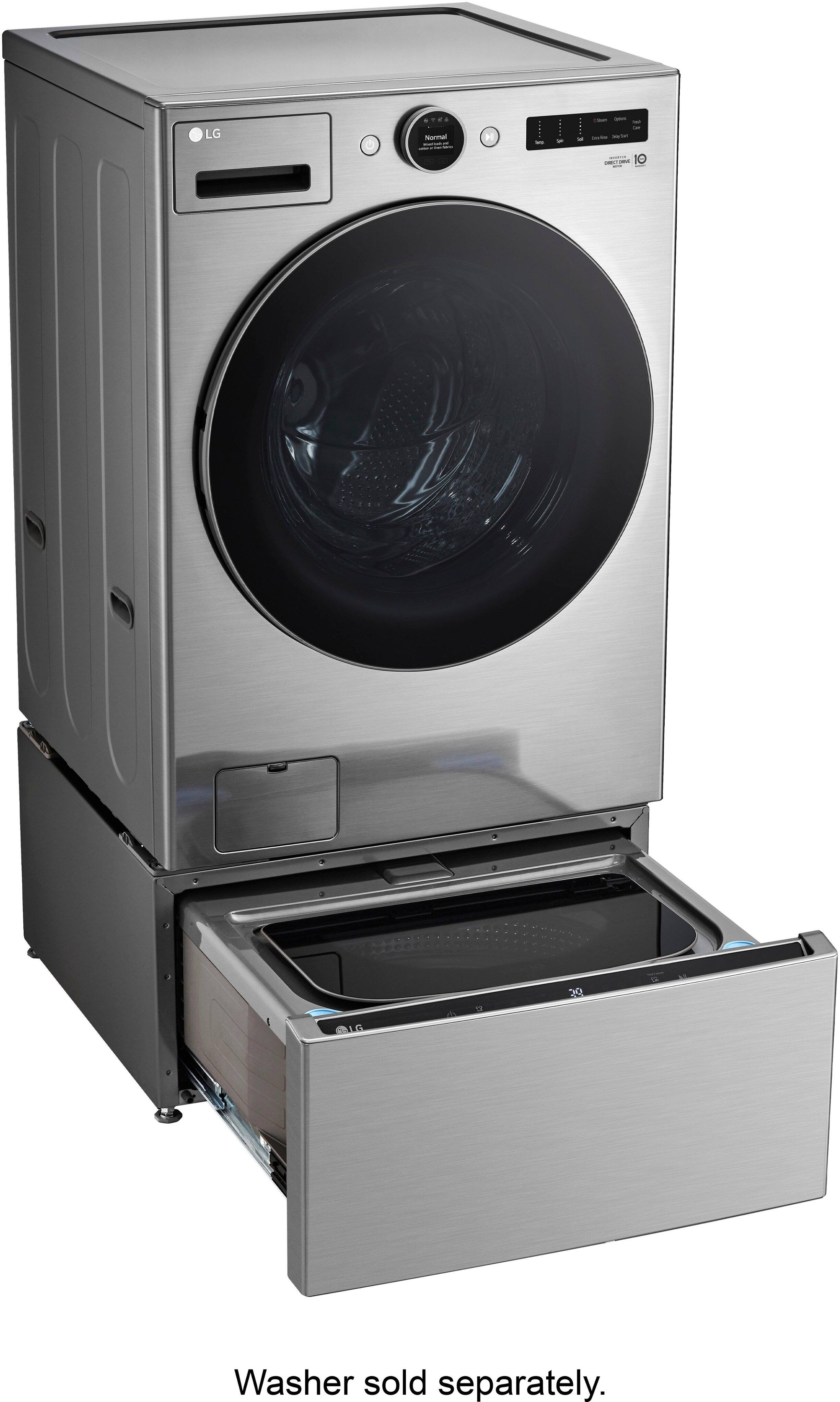 Alt View 25. LG - SideKick 1.0 Cu. Ft. High-Efficiency Smart Top Load Pedestal Washer - Graphite Steel.