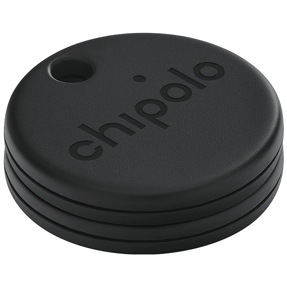 Angle. Chipolo - ONE Spot Item Tracker (2-Pack) - Almost Black.
