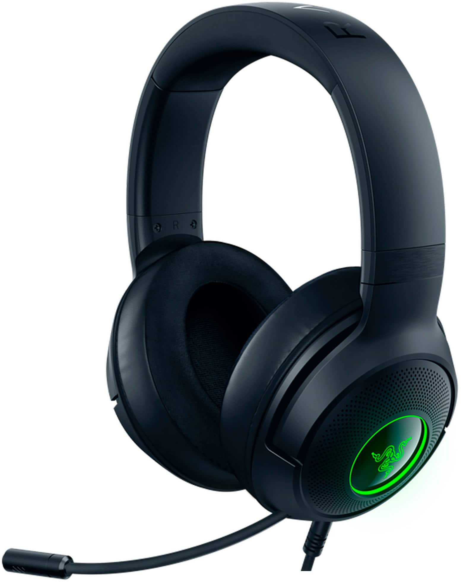 Razer - Kraken V3 X Wired Over-the-Ear Gaming Headset for PC, Mac, and Playstation 4 - Black - Front_Zoom