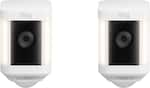 Ring - Spotlight Cam Plus 2-pack Camera Indoor/Outdoor Wireless 1080p Security Cameras - White