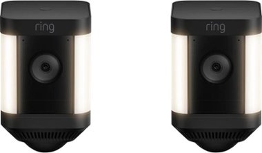 Ring - Spotlight Cam Plus 2-pack Camera Indoor/Outdoor Wireless 1080p Security Cameras - Black - Front_Zoom