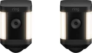 Ring - Spotlight Cam Plus 2-pack Camera Indoor/Outdoor Wireless 1080p Security Cameras - Black