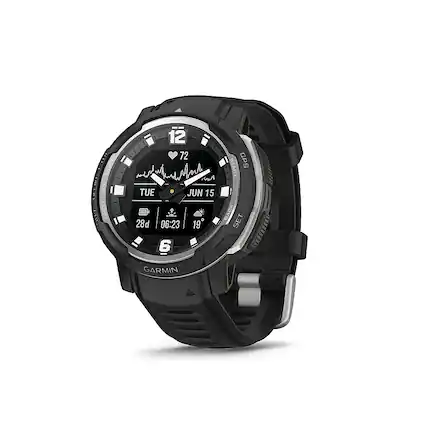 Front. Garmin - Instinct Crossover 45mm Smartwatch Fiber-reinforced Polymer - Black.