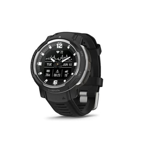 Garmin - Instinct Crossover 45mm Smartwatch Fiber-reinforced Polymer - Black - (2022)